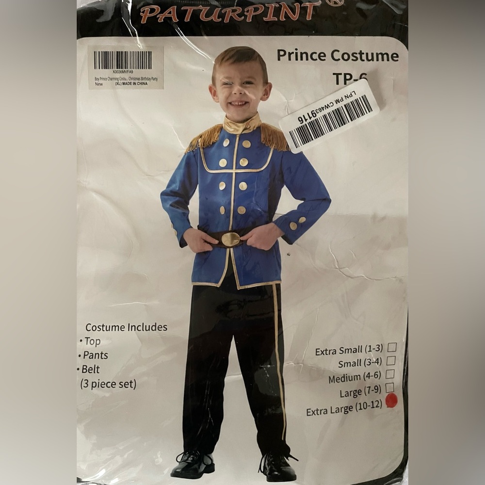 Blue and Gold Theater Costume with Ceremonial Design